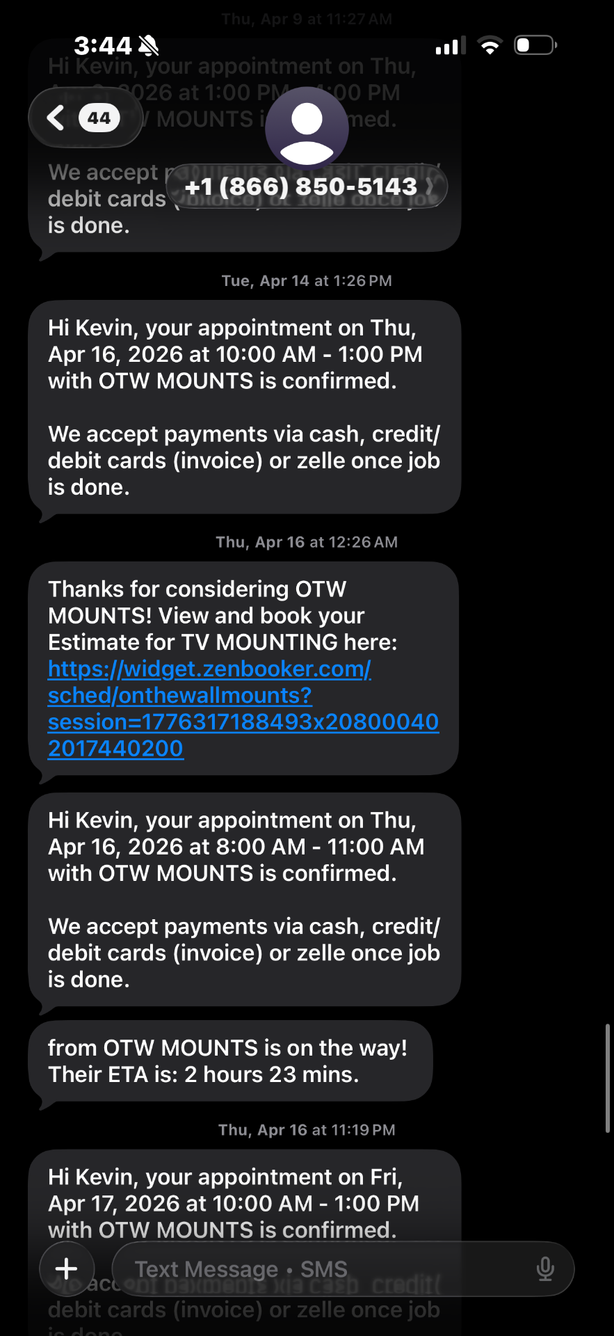 Customer text request 7
